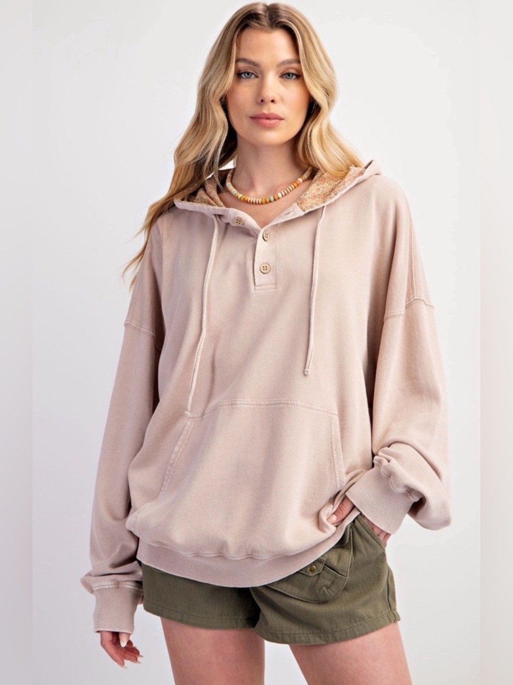 Easel Women's ☮️ Washed Hoodie Pullover